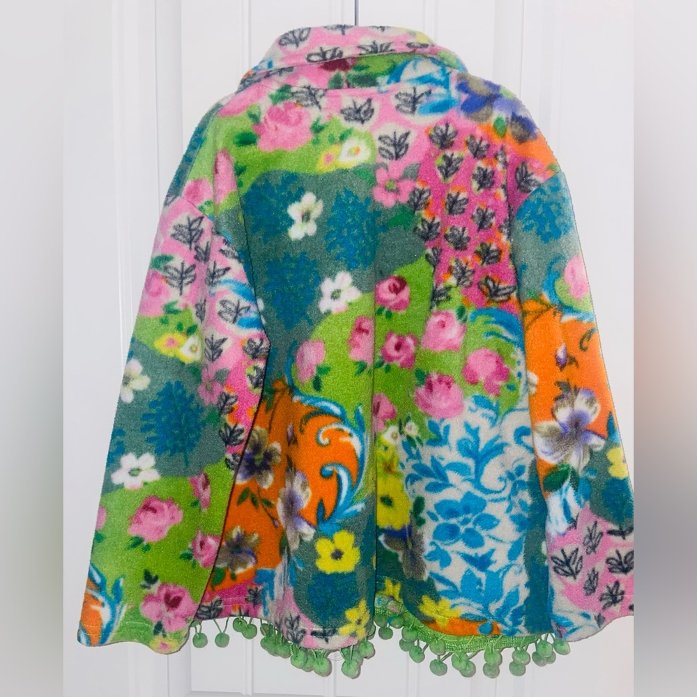 Mulberry Bush Girls Boho Floral Fringe Jacket Size 6 Colorful Boutique Cardigan - Picture 5 of 5